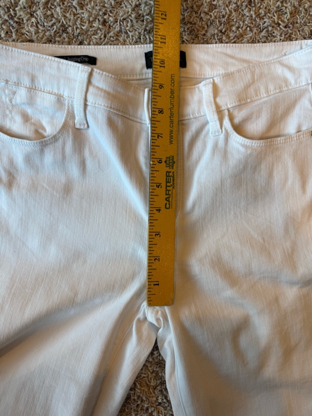 Talbots Size 4 Petite Jegging Crop White Denim Pants Stretch Cotton Blend Casual - Picture 8 of 13
